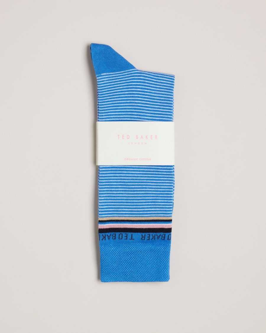 Ted Baker Finestr Fine Striped Socks Blue | 2107489-HL