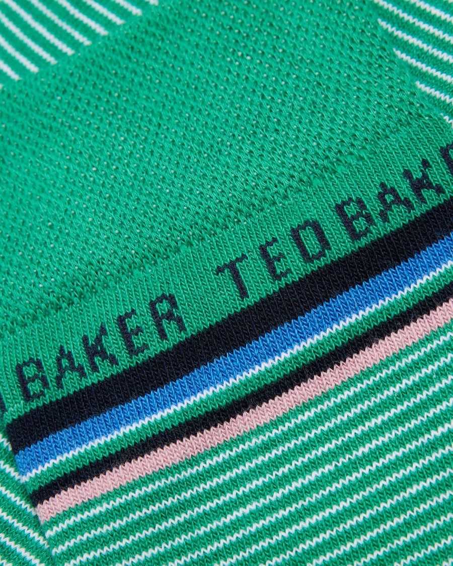 Ted Baker Finestr Fine Striped Socks Green | 8091453-KM