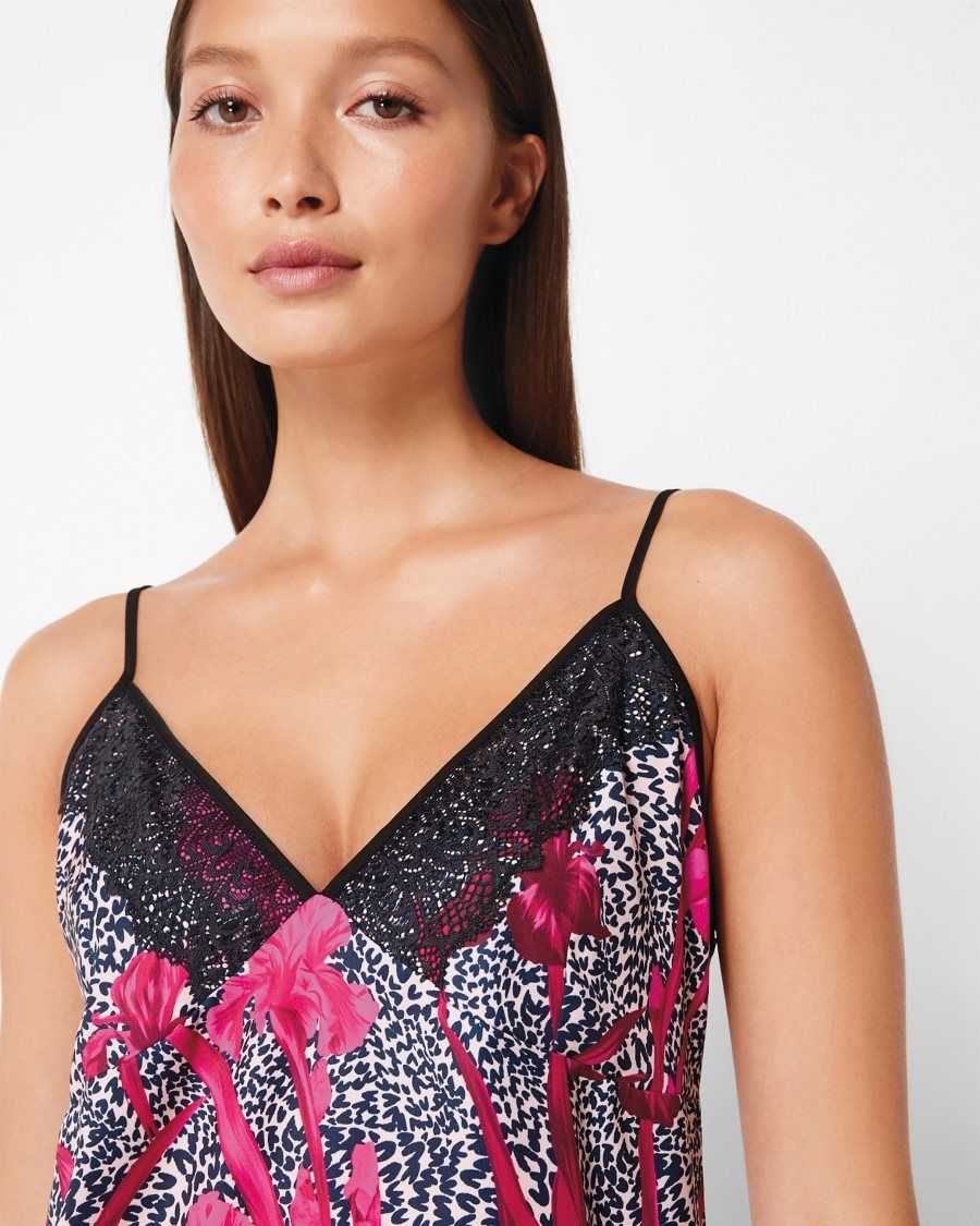 Ted Baker Flicsi Black Iris Chemise Black | 1382769-YM