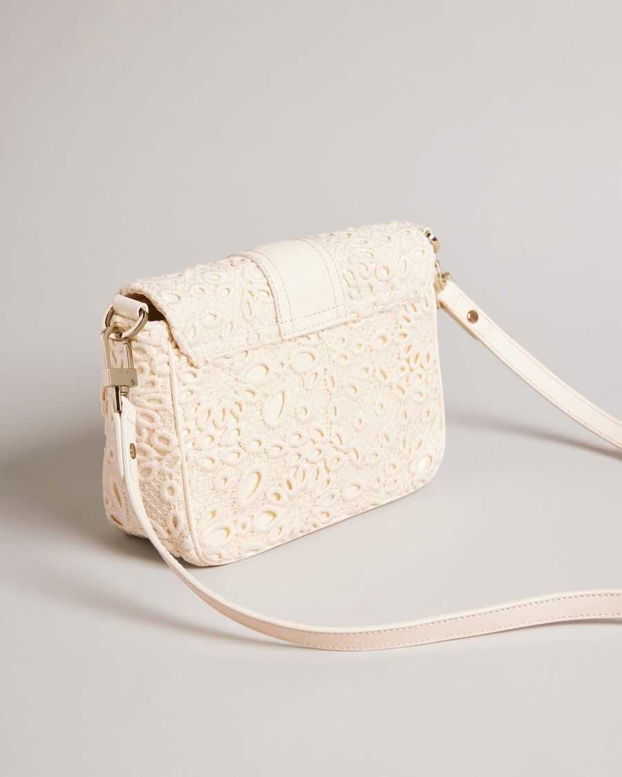 Ted Baker Floreti Magnolia Lace Crossbody Bag Ivory | 1920854-YX