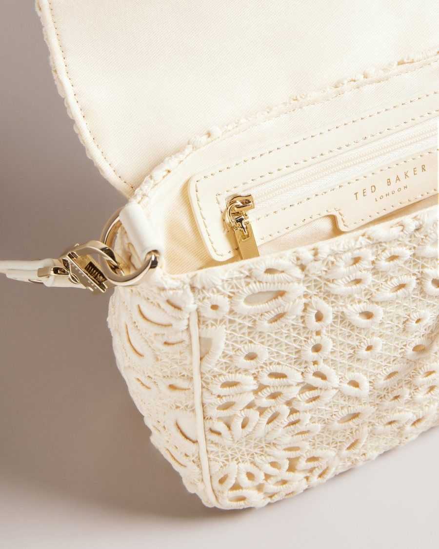 Ted Baker Floreti Magnolia Lace Crossbody Bag Ivory | 1920854-YX