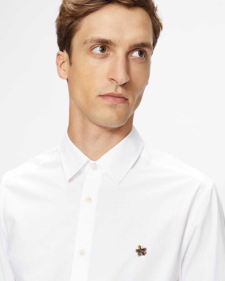 Ted Baker Fonik Poplin Shirt White | 8436702-FN