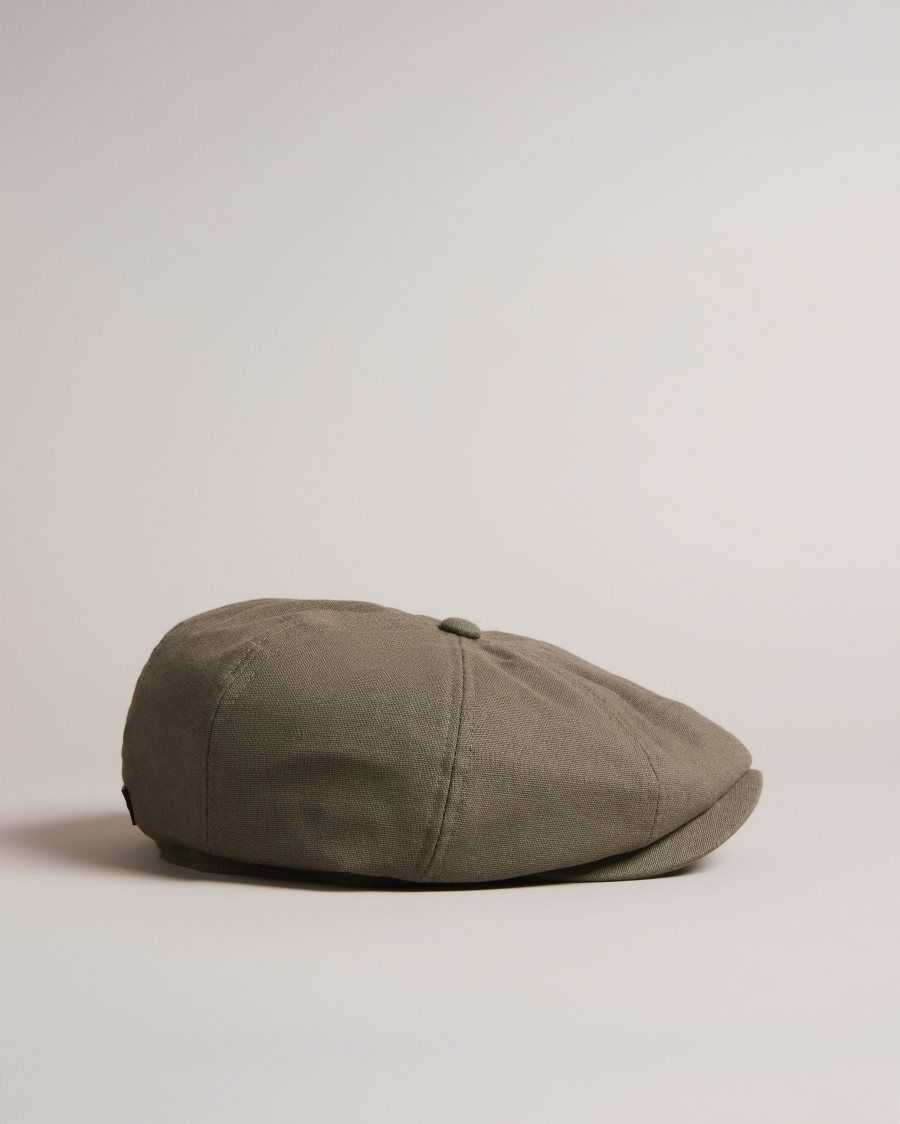 Ted Baker Fosster Linen Blend Baker Boy Hat Olive | 4865179-IA