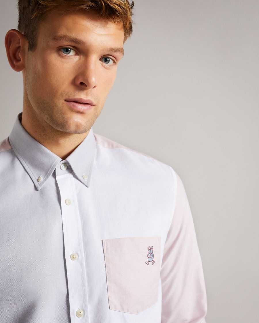 Ted Baker Foster LS Colour Block Oxford Shirt Multicoloured | 8352716-MQ