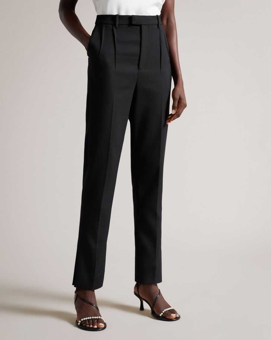 Ted Baker Frittat Tailored Cigarette Trousers With Darts Black | 1837695-FZ