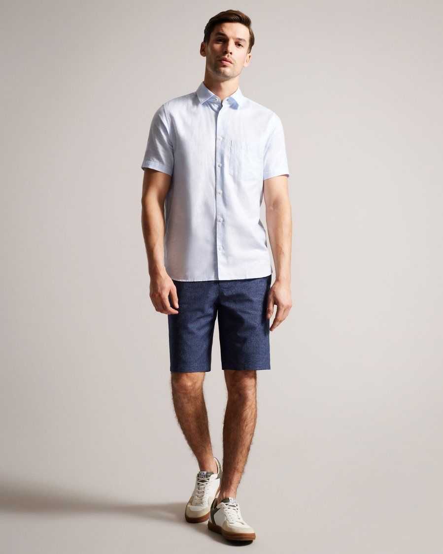 Ted Baker Galera Textured Shorts Navy | 7910832-IY