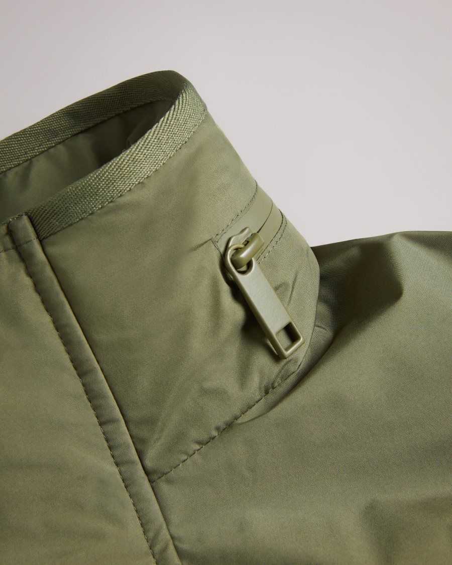 Ted Baker Garceea Field Jacket With Zip Away Hood Olive | 2068134-DG