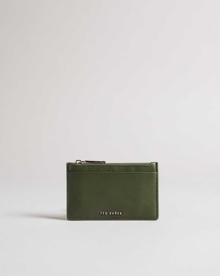 Ted Baker Garcia Zip Card Holder Dark Green | 1273506-VL