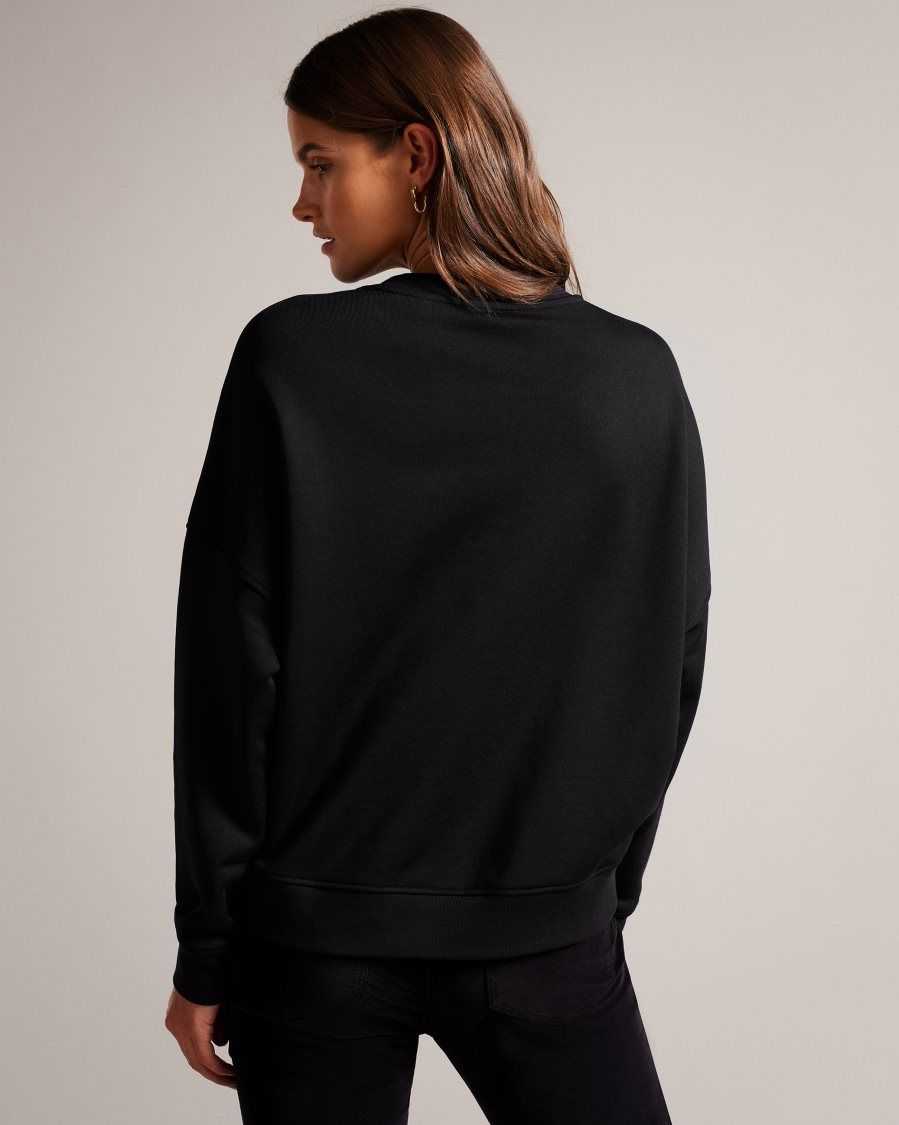 Ted Baker Genno Graphic Sweatshirt Black | 1896320-CI