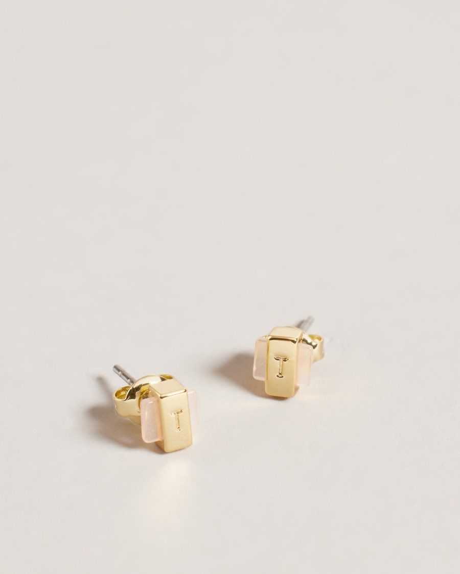 Ted Baker Georg Gem Bar Stud Earrings Pale Pink | 6892743-UI