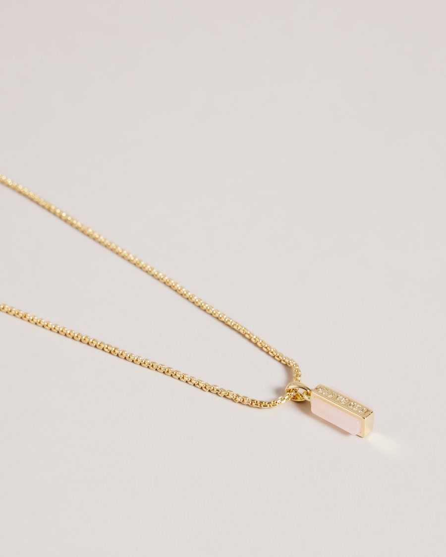 Ted Baker Gianni Gem Bar Pendant Necklace Pale Pink | 0473512-MZ