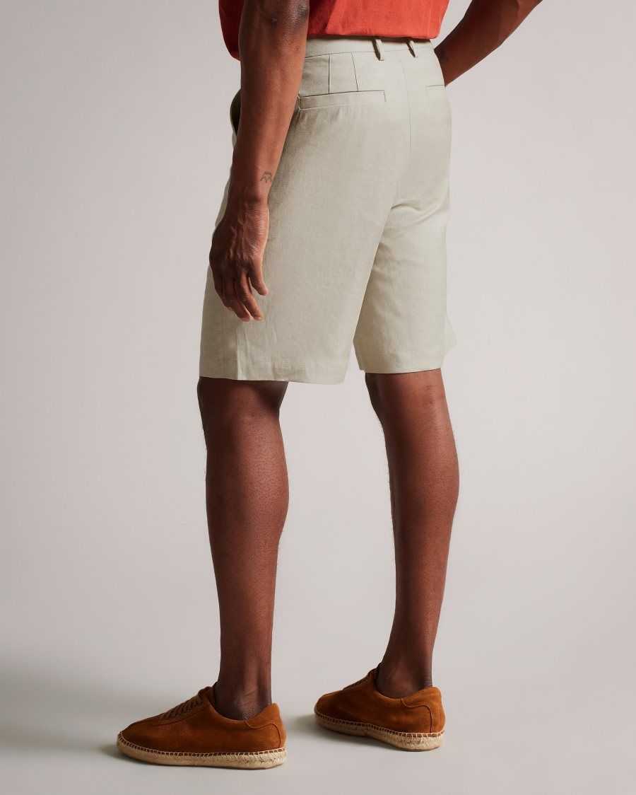 Ted Baker Golan Linen Shorts Ecru | 1648097-TJ