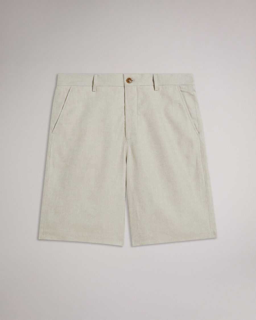 Ted Baker Golan Linen Shorts Ecru | 1648097-TJ