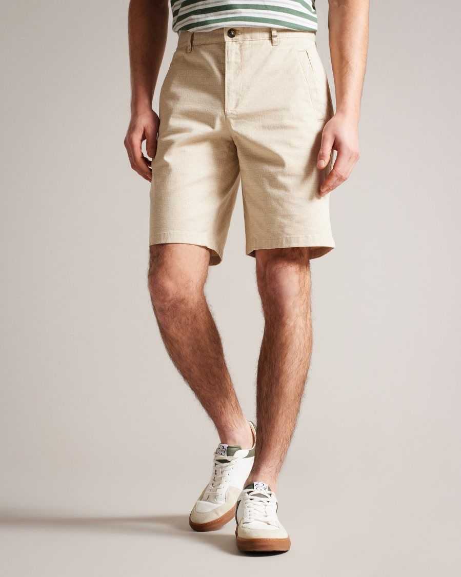 Ted Baker Gomer Regular Fit Geometric Shorts Natural | 0586291-OB