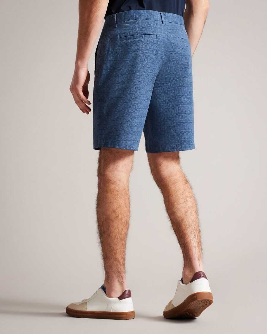 Ted Baker Gomer Regular Fit Geometric Shorts Navy | 8279106-BP