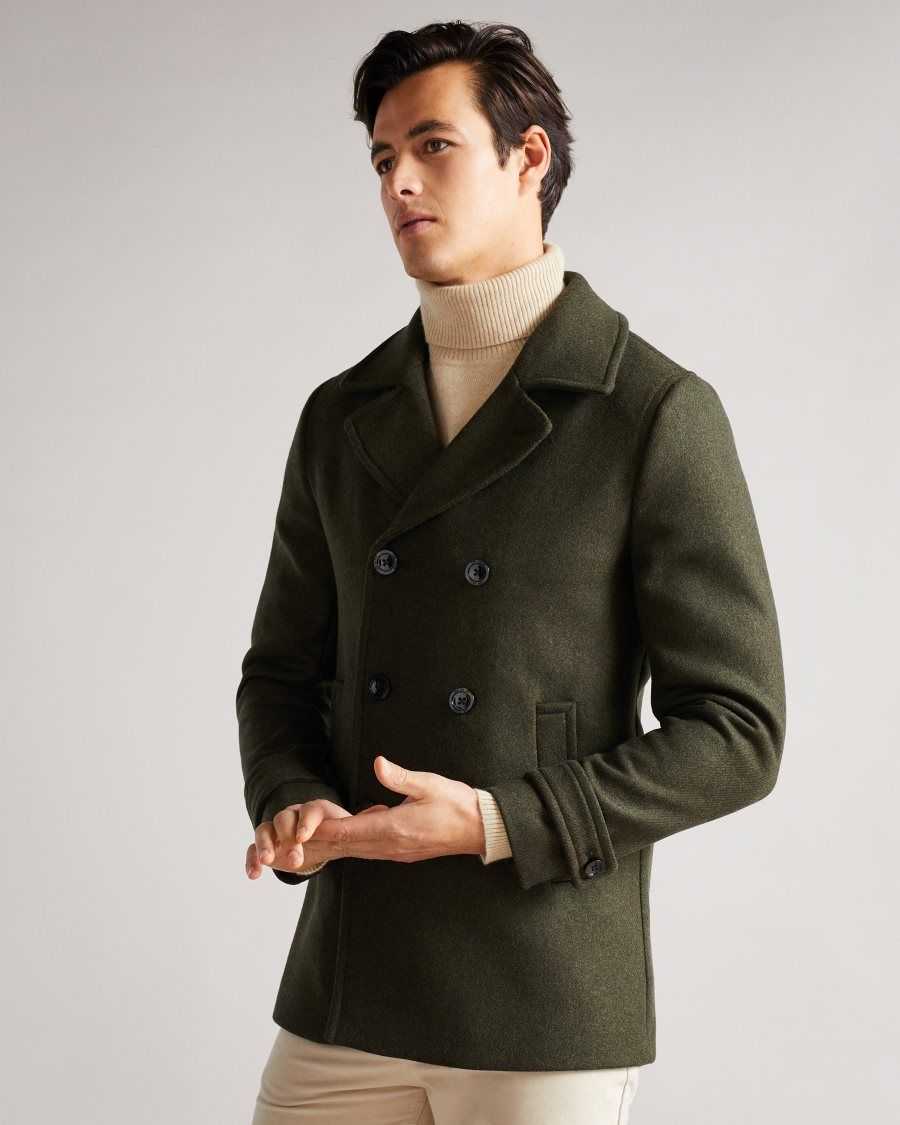 Ted Baker Grilldd Wool Peacoat Khaki | 7019283-FR