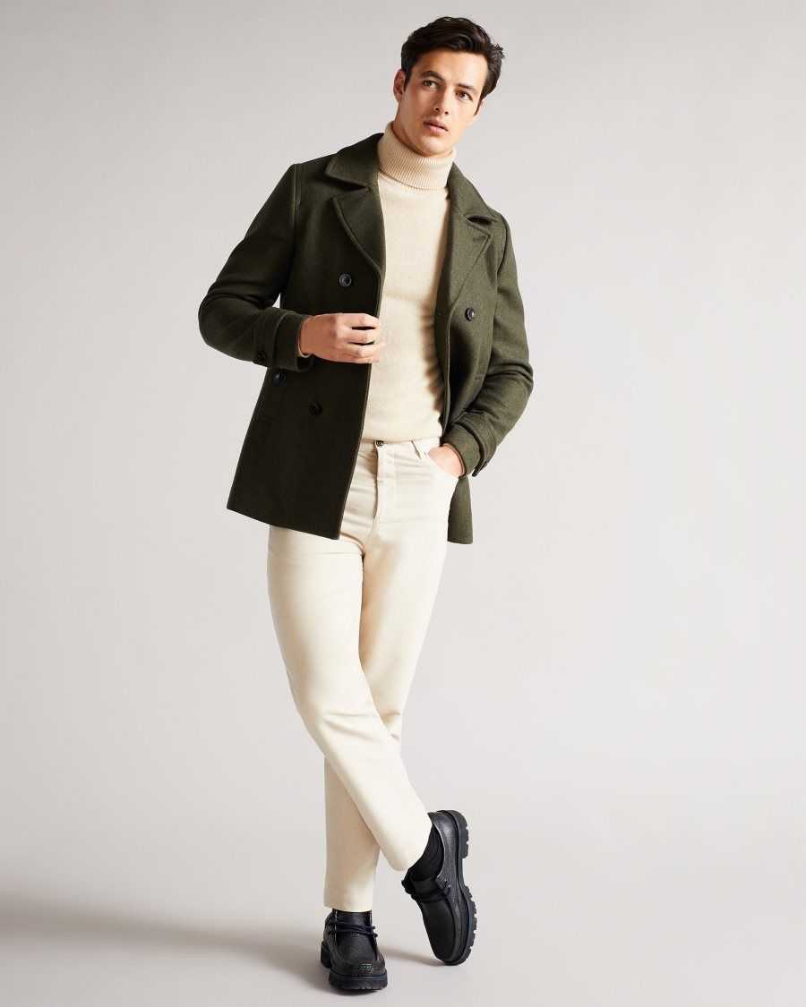 Ted Baker Grilldd Wool Peacoat Khaki | 7019283-FR