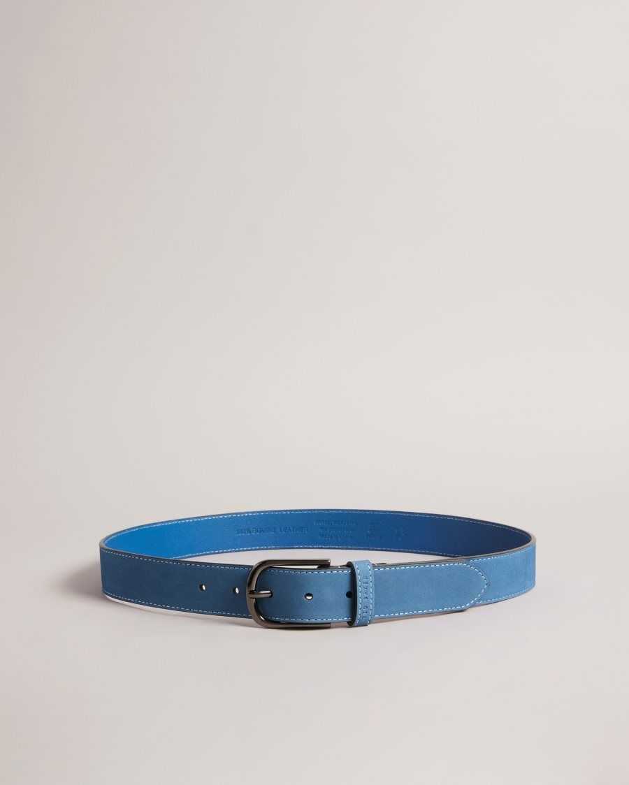 Ted Baker Grisham Leather Belt Blue | 8032649-LX