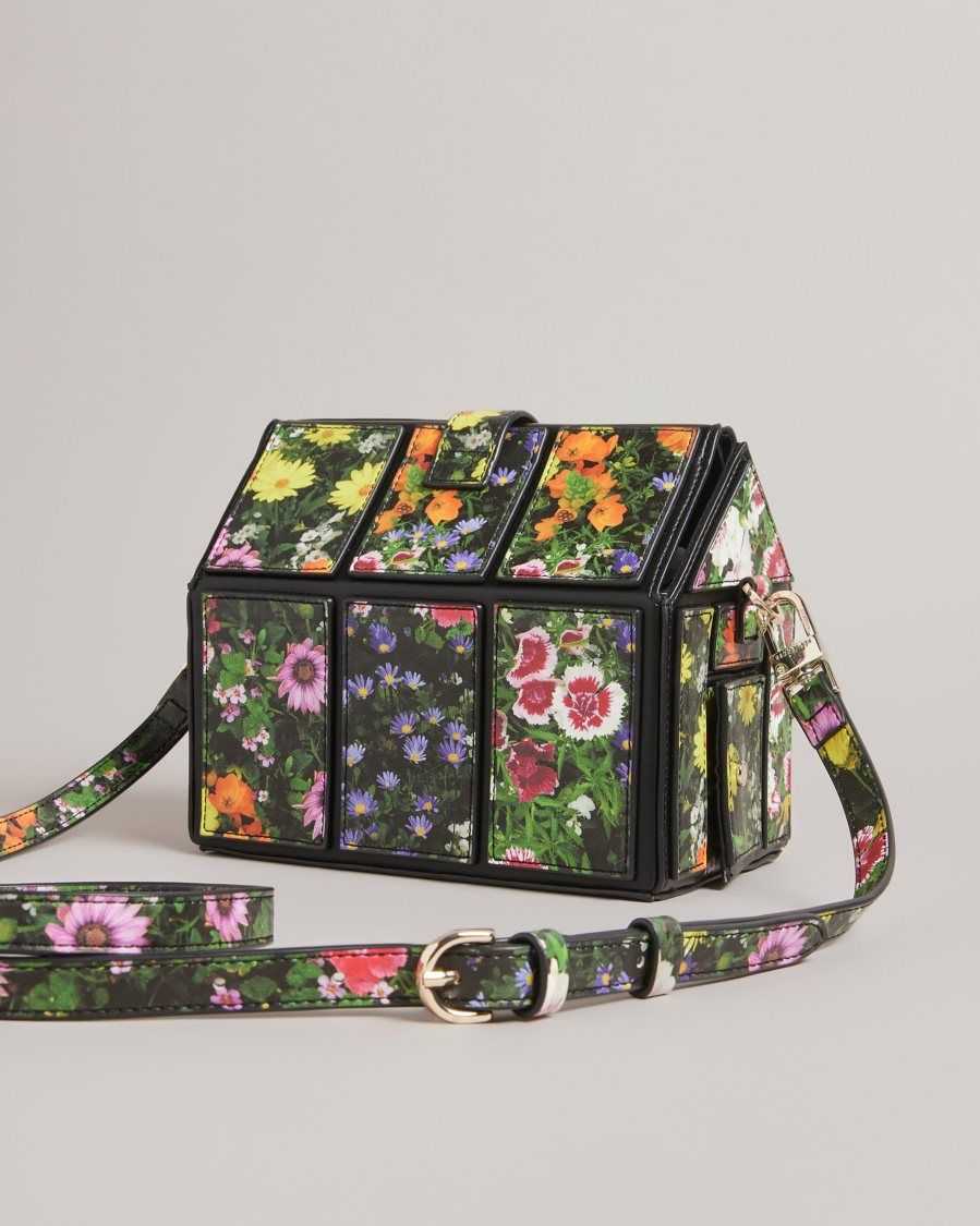 Ted Baker Grnhous Floral Greenhouse Bag Black | 3480972-DR