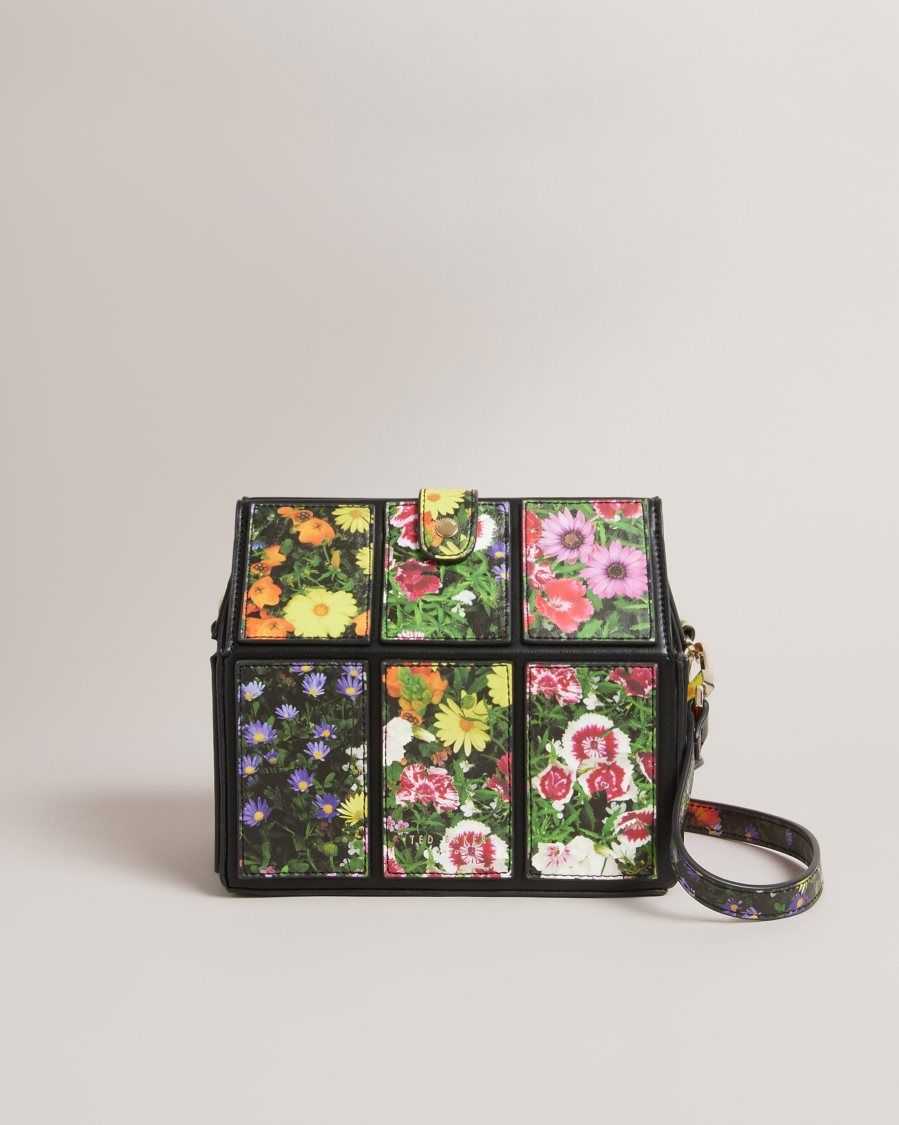 Ted Baker Grnhous Floral Greenhouse Bag Black | 3480972-DR