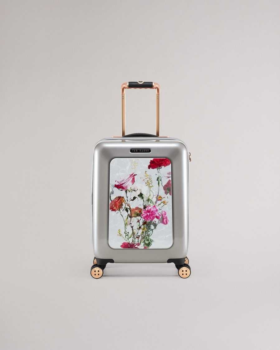 Ted Baker Gusto Watercolour Floral Small Trolley Case Light Grey | 9784310-FR