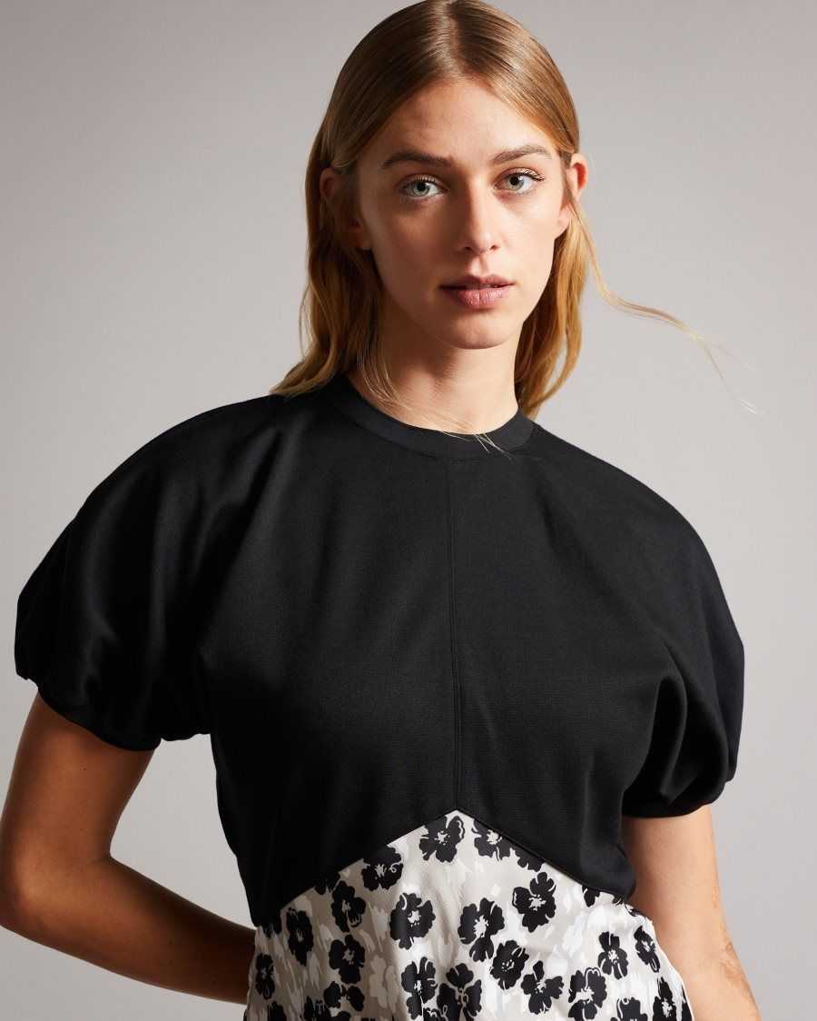 Ted Baker Gwiana Ponte Top With Midi Skirt Dress Black | 4521789-DK