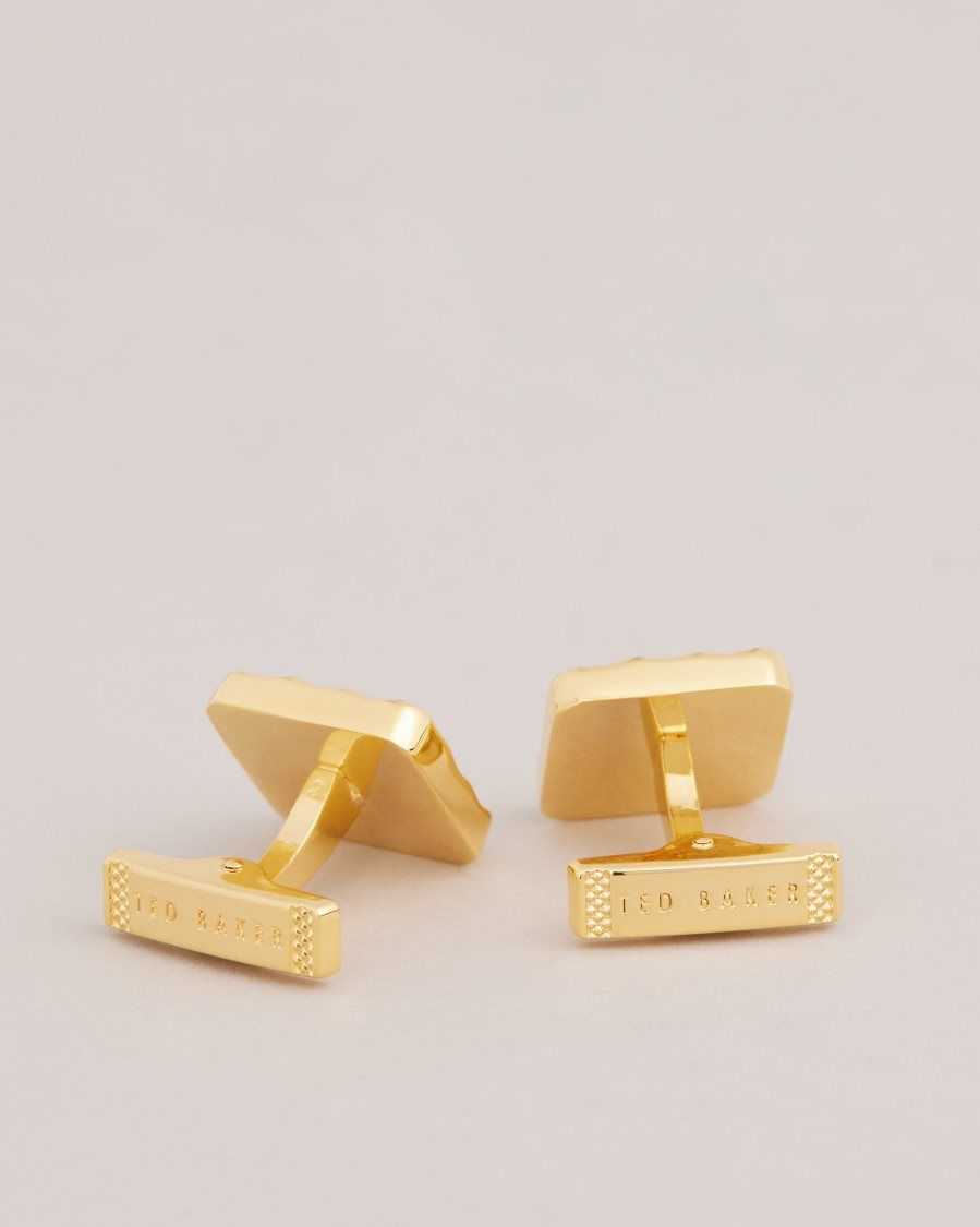 Ted Baker Hammrd Hammered Cufflinks Gold | 3469107-QN