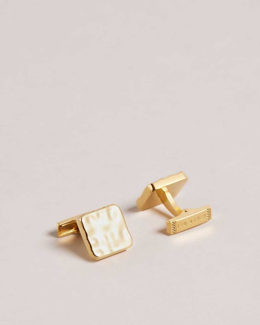 Ted Baker Hammrd Hammered Cufflinks Gold | 3469107-QN