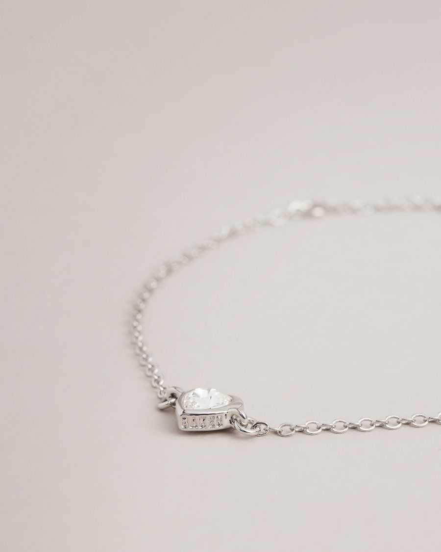 Ted Baker Hansaa Crystal Heart Bracelet Silver Colour | 1724395-NG