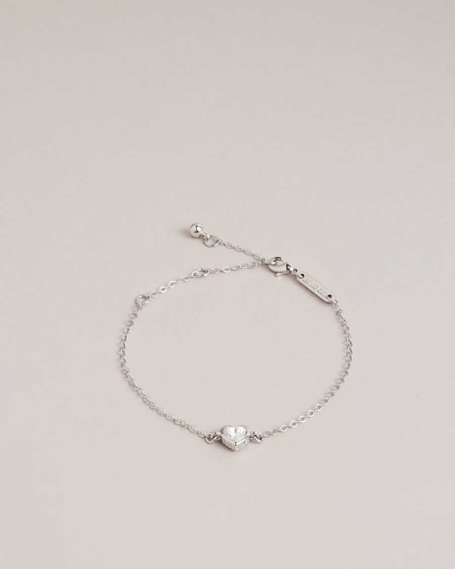 Ted Baker Hansaa Crystal Heart Bracelet Silver Colour | 1724395-NG