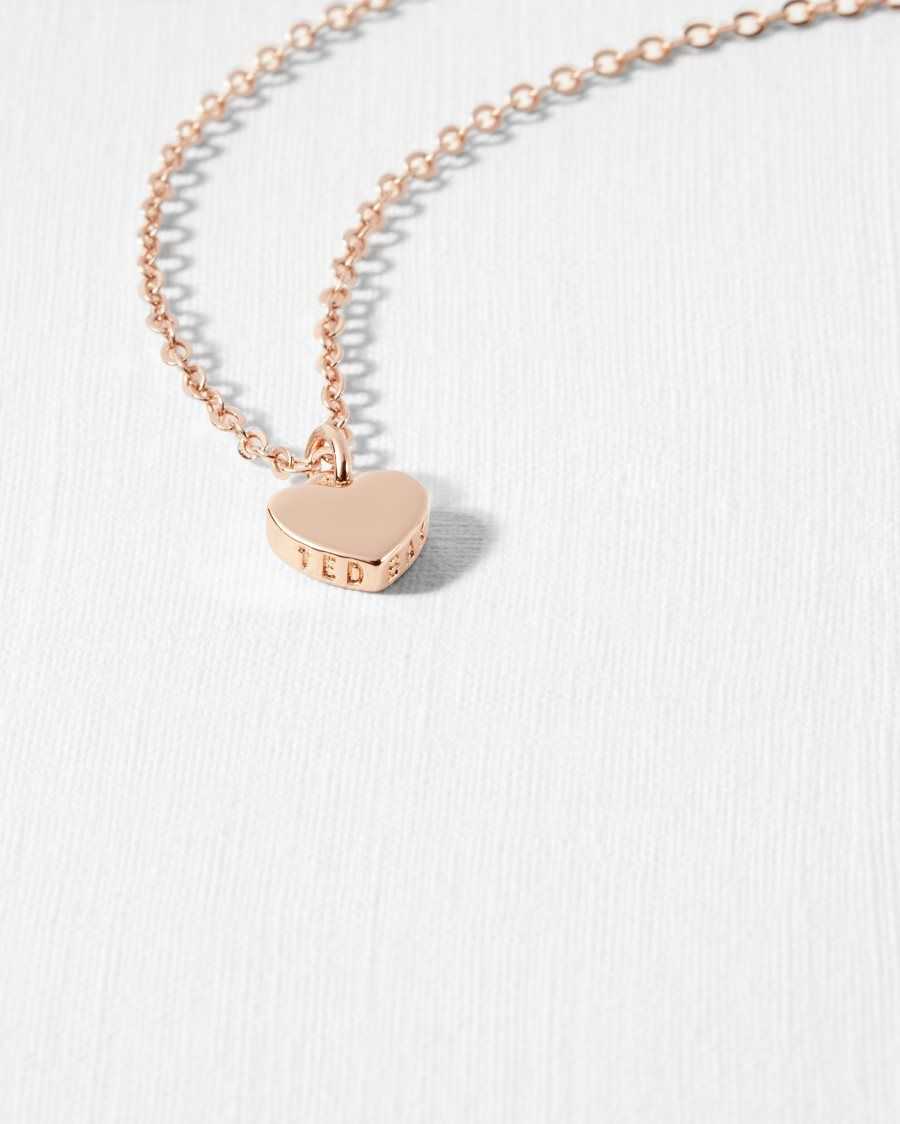 Ted Baker Hara Heart Pendant Necklace Rose Gold Colour | 9240351-KL