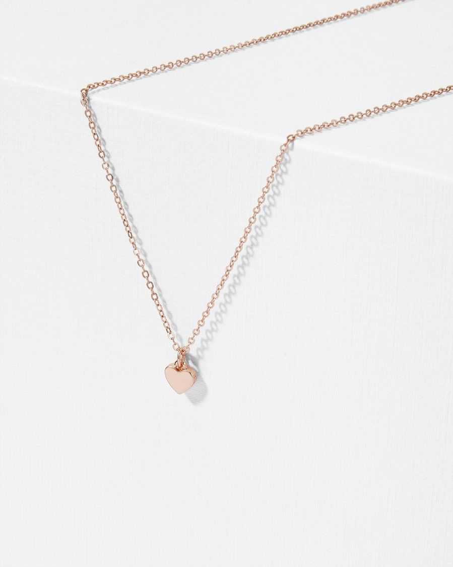 Ted Baker Hara Heart Pendant Necklace Rose Gold Colour | 9240351-KL