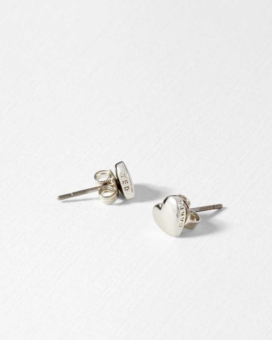 Ted Baker Harly Heart Stud Earrings Silver Colour | 9753810-SK