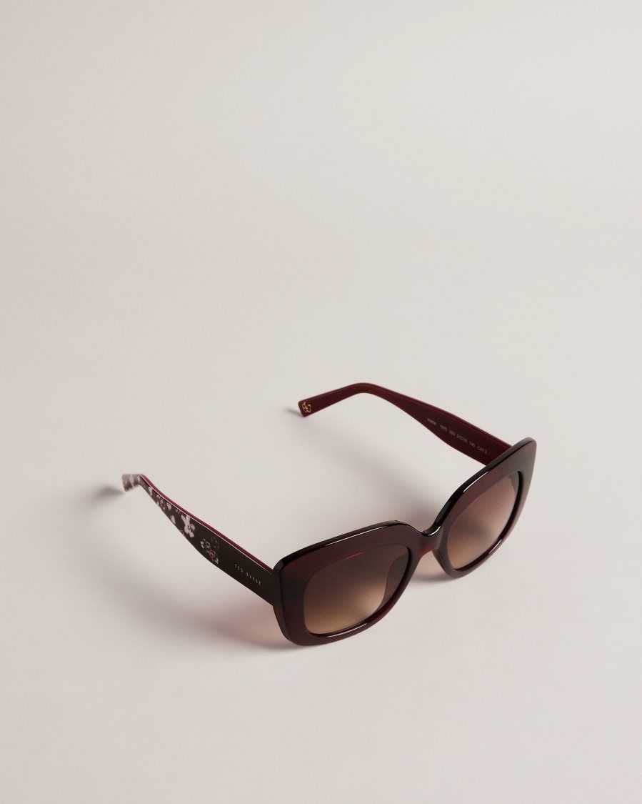 Ted Baker Hatties Oversized Chunky Square Sunglasses Dark Red | 6421389-VT