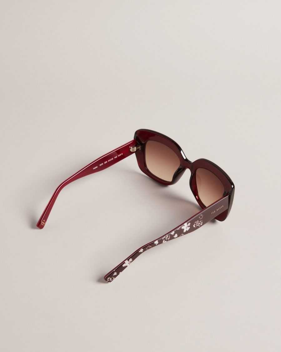 Ted Baker Hatties Oversized Chunky Square Sunglasses Dark Red | 6421389-VT