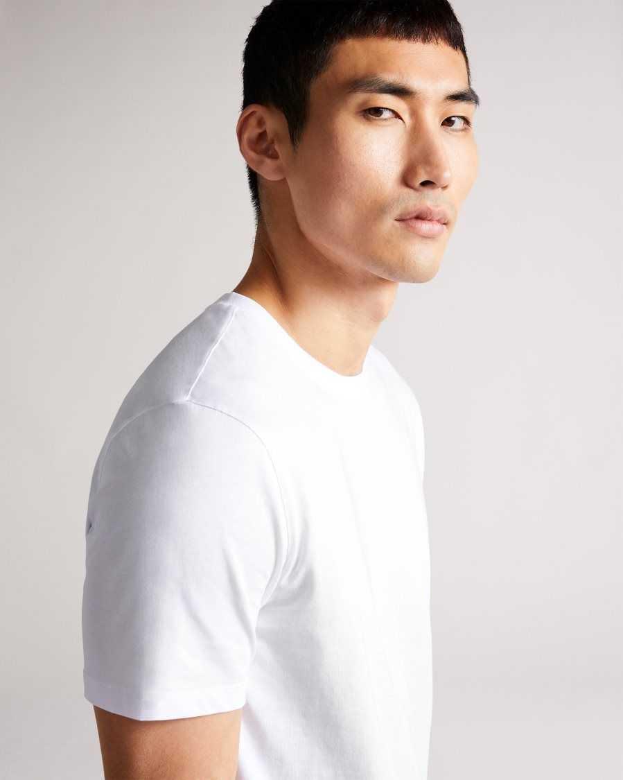 Ted Baker Hawking Short Sleeve Plain T Shirt White | 0951482-CV