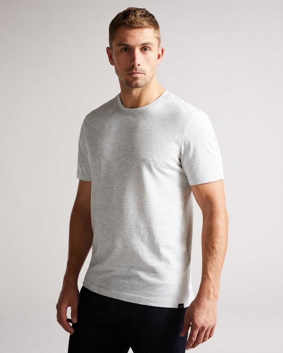 Ted Baker Hawking Short Sleeve Plain T Shirt Grey-Marl | 1690287-UQ