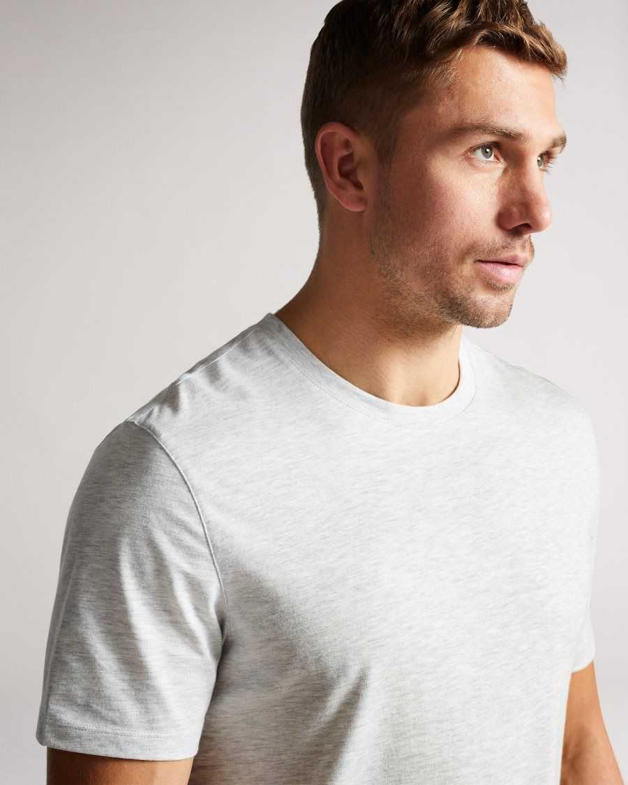 Ted Baker Hawking Short Sleeve Plain T Shirt Grey-Marl | 1690287-UQ