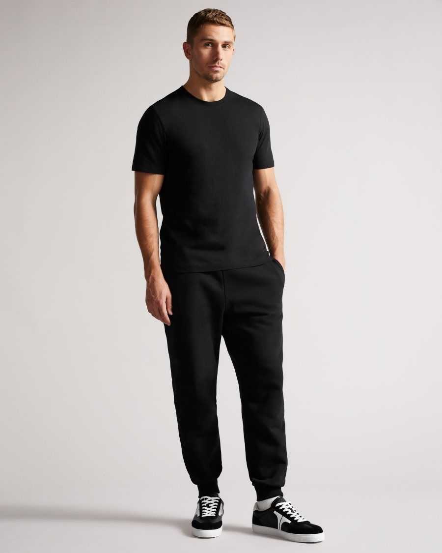 Ted Baker Hawking Short Sleeve Plain T Shirt Black | 7935184-VE