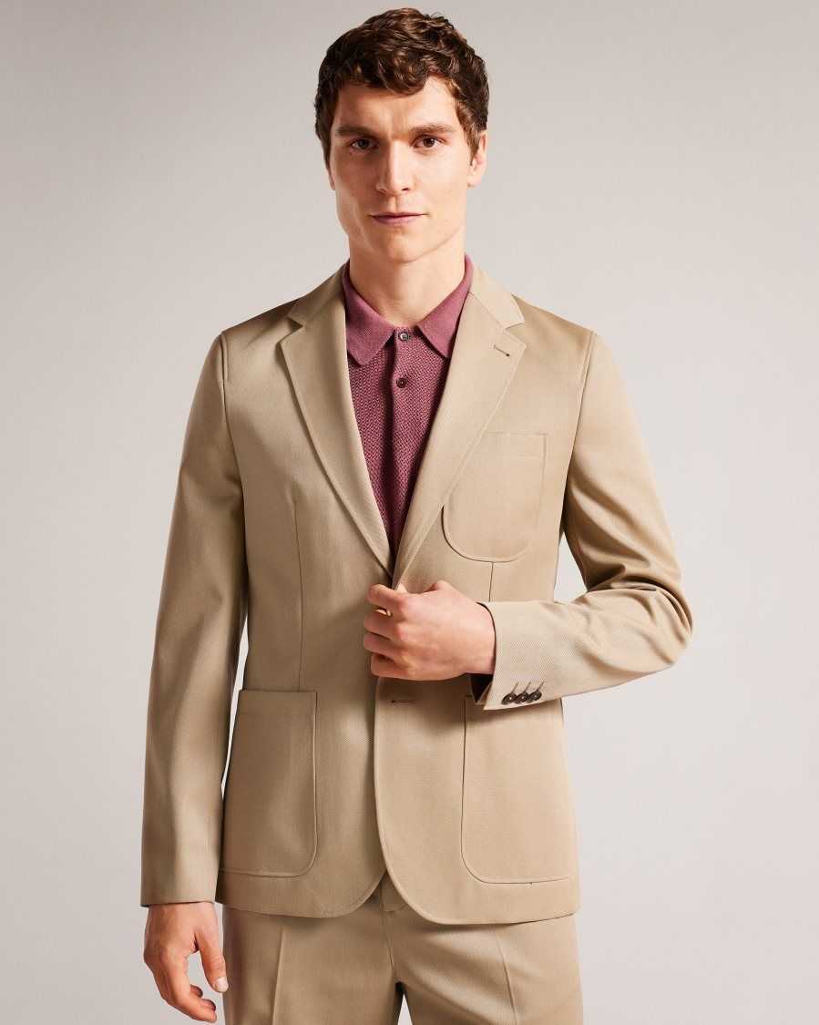 Ted Baker Heddonj Single Breasted Jacket Natural | 3264571-NE