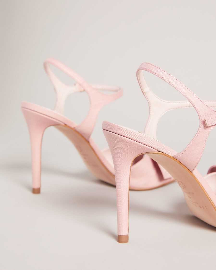 Ted Baker Heevia Moire Satin Bow Heeled Sandals Dusky Pink | 8635702-TY