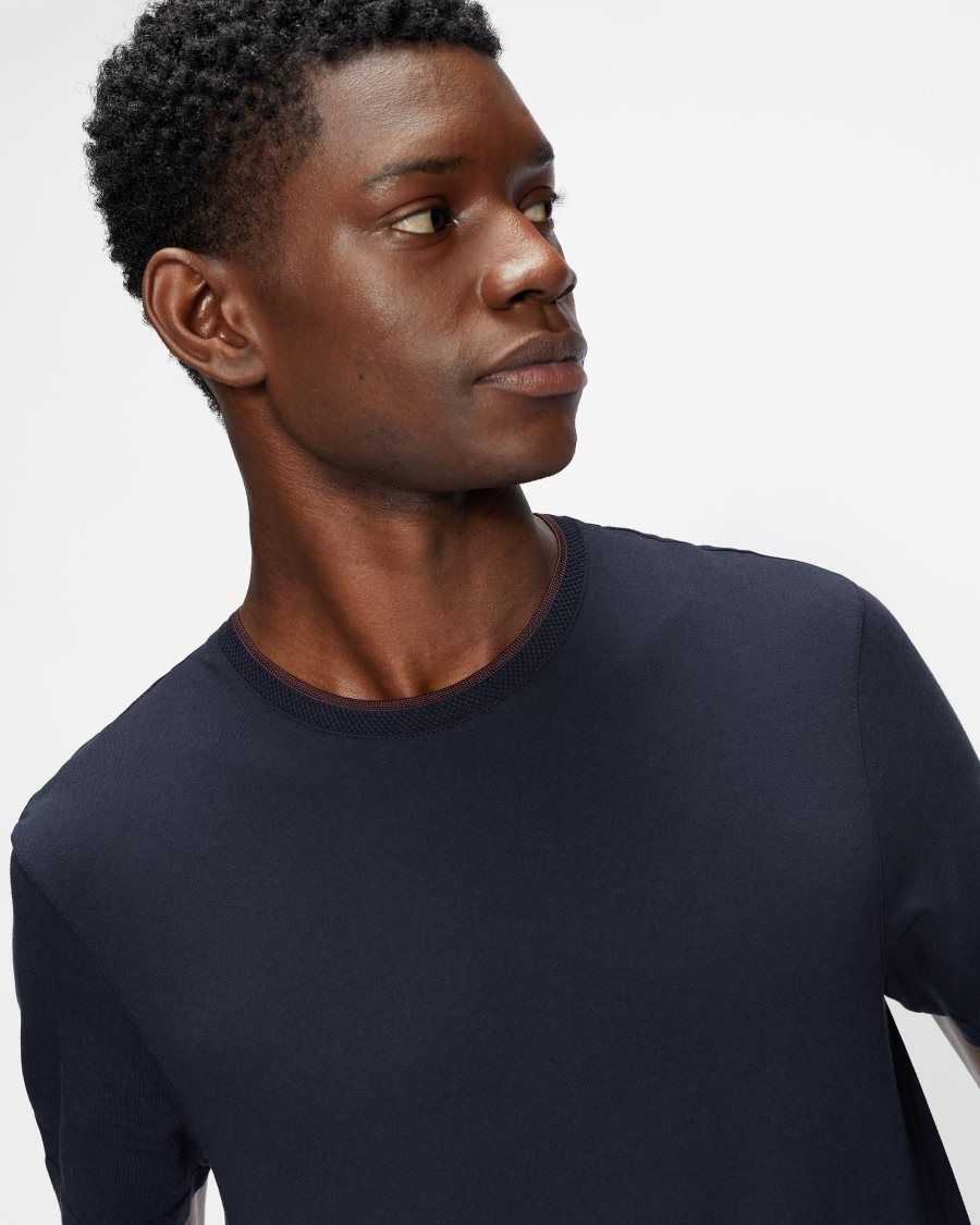 Ted Baker Helpa Short Sleeve T Shirt Navy | 9640528-PG