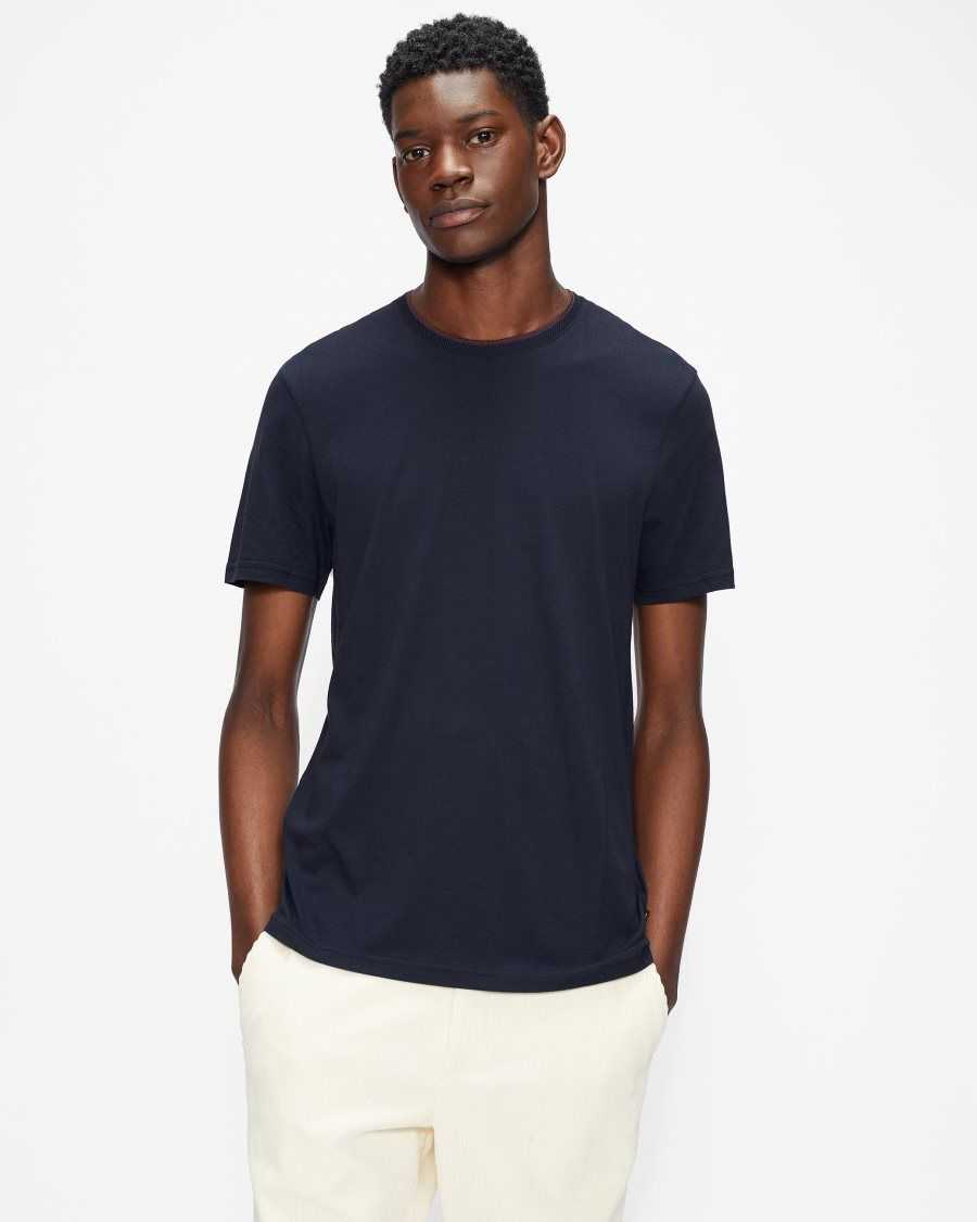 Ted Baker Helpa Short Sleeve T Shirt Navy | 9640528-PG