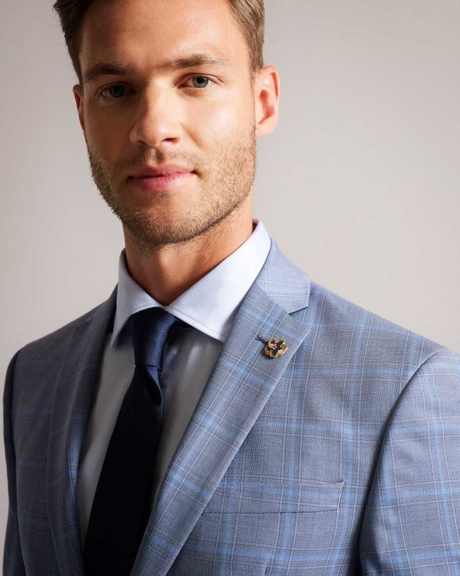 Ted Baker Hernejs Wool Check Suit Jacket Blue | 3479516-OG