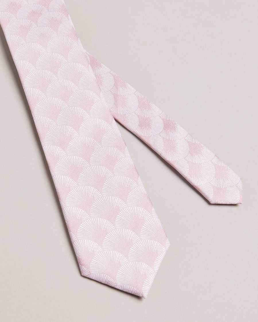 Ted Baker Herro Fan Jacquard Tie Dusky Pink | 8432501-YJ