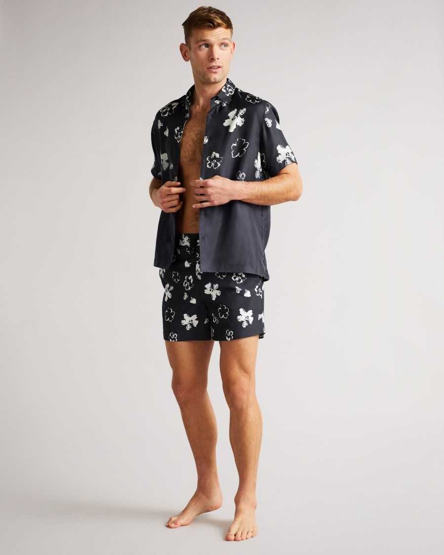 Ted Baker Hertfod Floral Swim Shorts Dark Navy | 5841079-KL