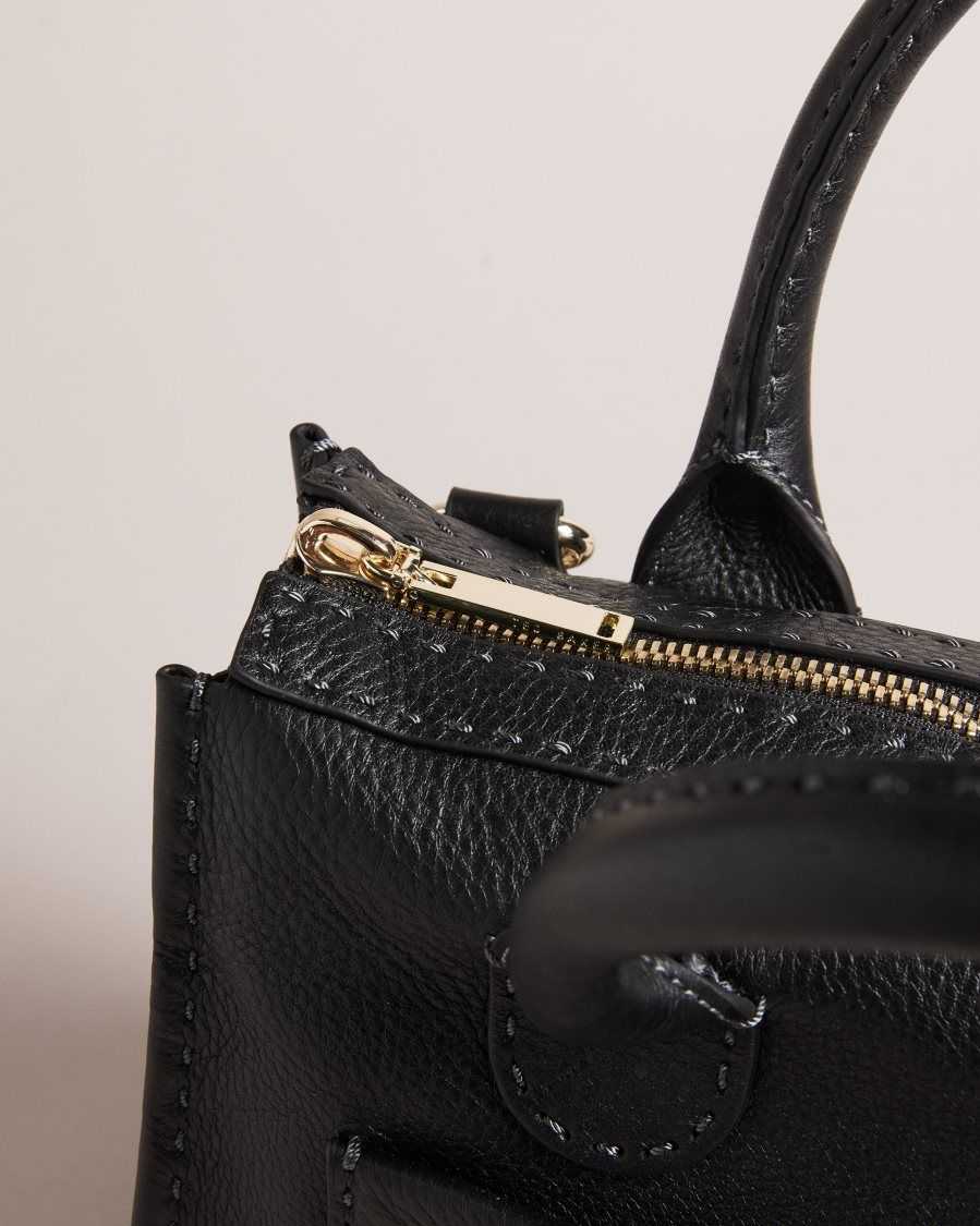 Ted Baker Hickory Stitching Detail Wide Tote Bag Black | 9284105-IQ