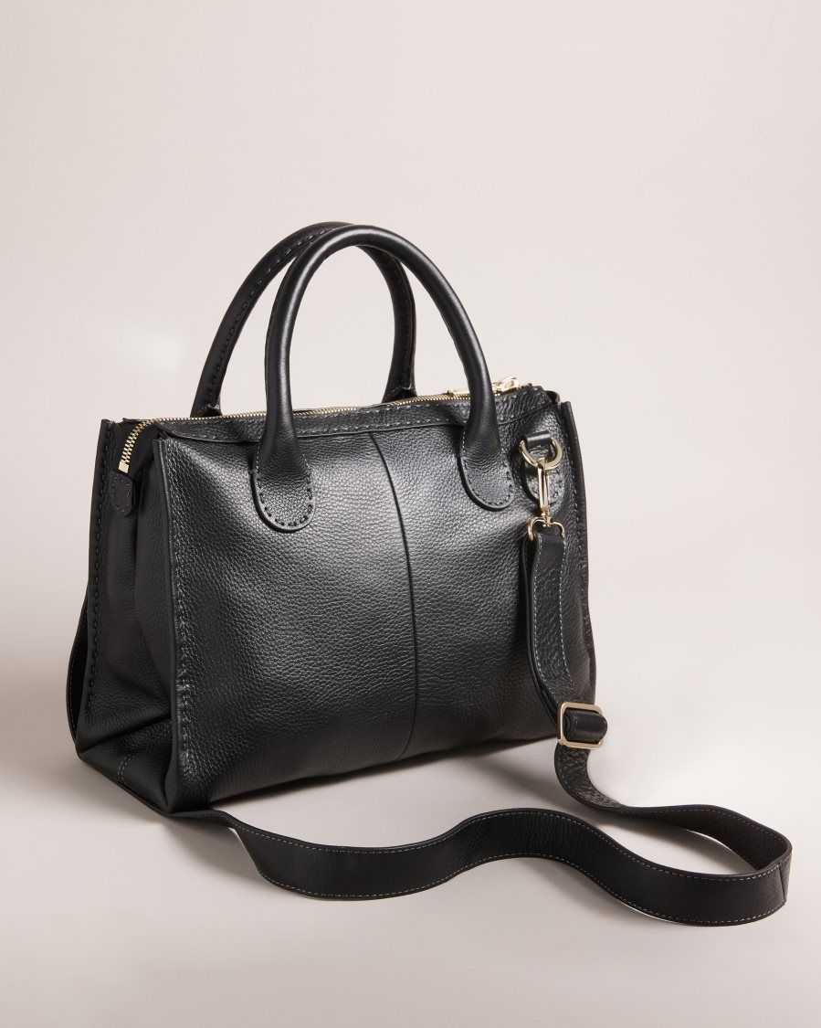 Ted Baker Hickory Stitching Detail Wide Tote Bag Black | 9284105-IQ