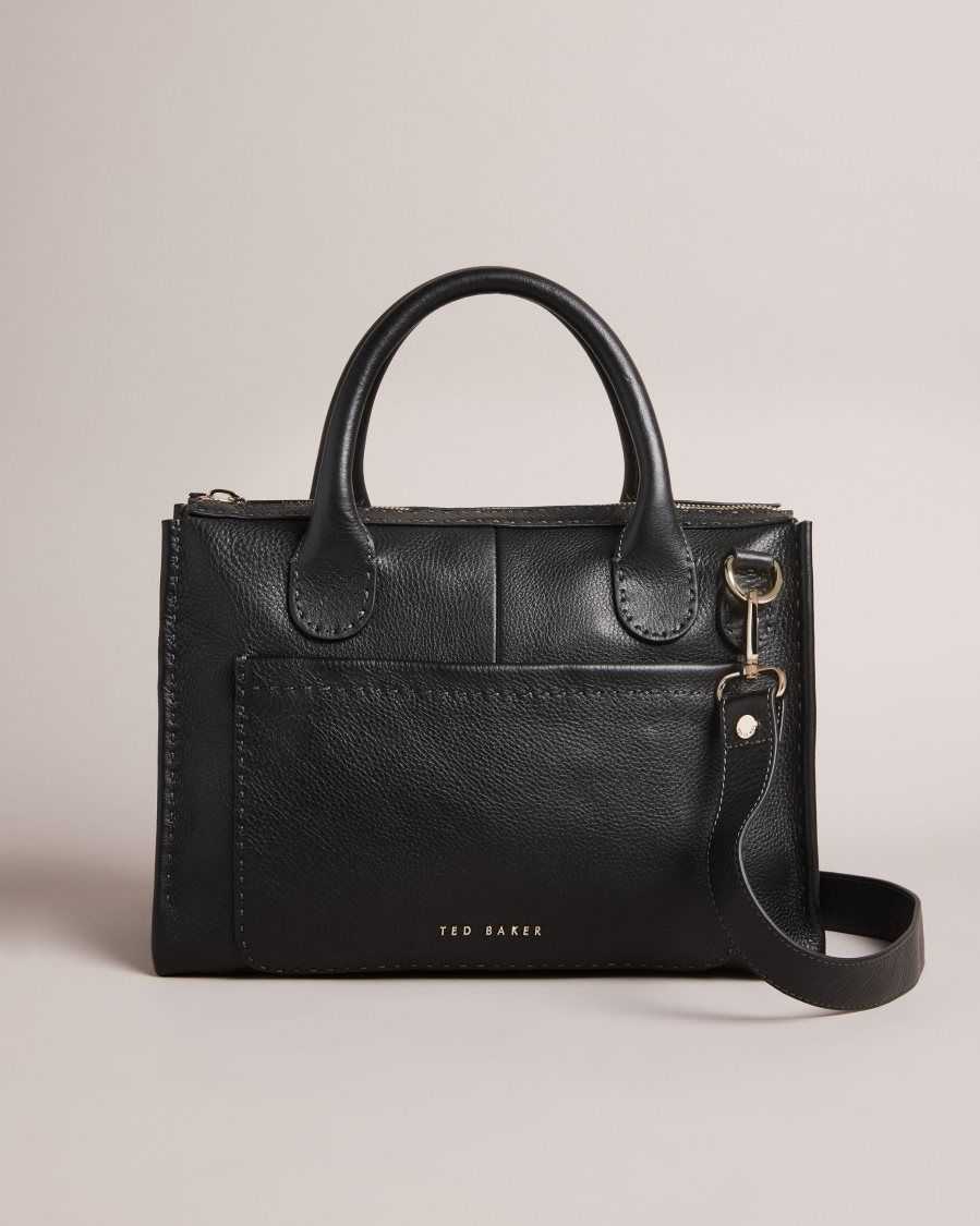 Ted Baker Hickory Stitching Detail Wide Tote Bag Black | 9284105-IQ