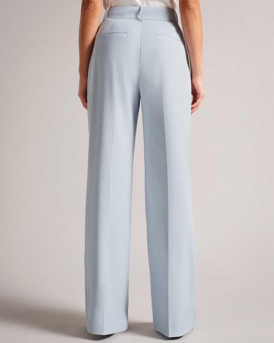 Ted Baker Hildiat High Waisted Wide Leg Trousers Baby Blue | 6273491-OD